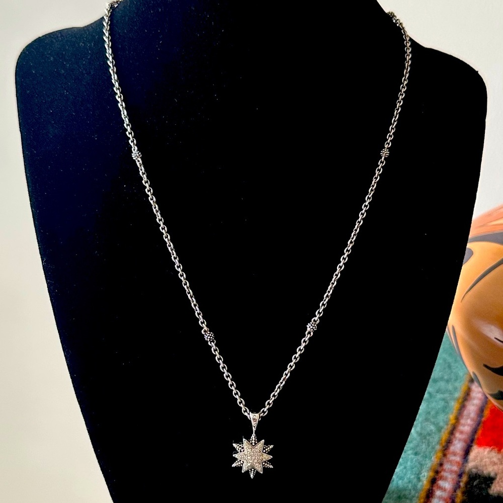 Lagos Two-Tone Star Diamond Pendant Necklace